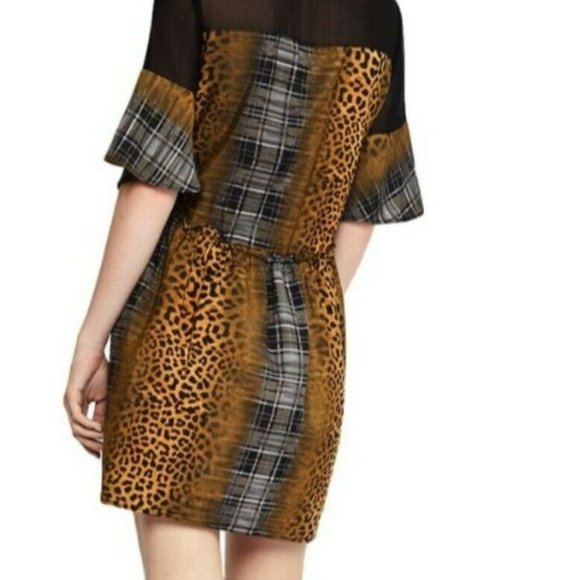 NEW BCBGeneration Leopard Plaid Multi Shirt Dress - Picture 5 of 7